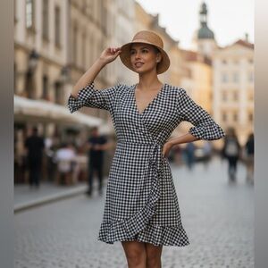 Fantastic Fawn wrap around ruffle dress